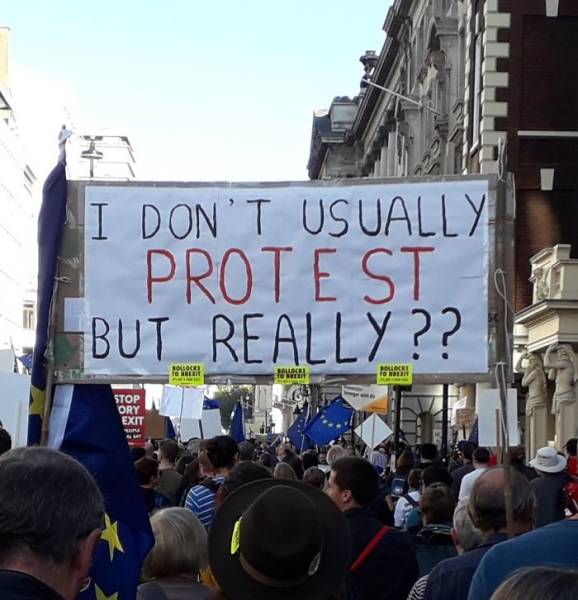 British Humor Found Its Exhibition At An Anti-Brexit Protest