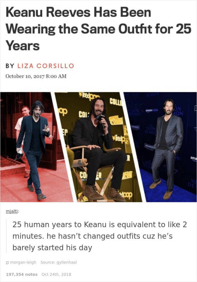 Keanu Reeves Is A Blessing To Us