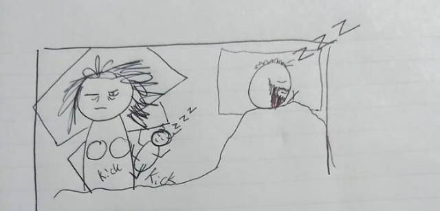 Wife Uses Simple Drawings To Explain To Her Husband Why She Is Always Tired Because Of Their Child
