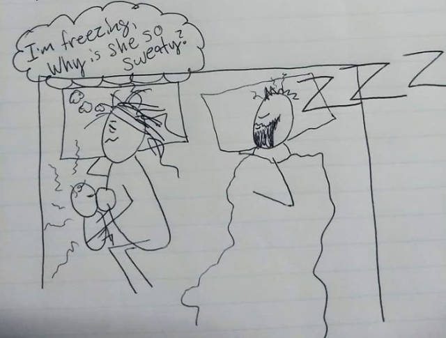Wife Uses Simple Drawings To Explain To Her Husband Why She Is Always Tired Because Of Their Child