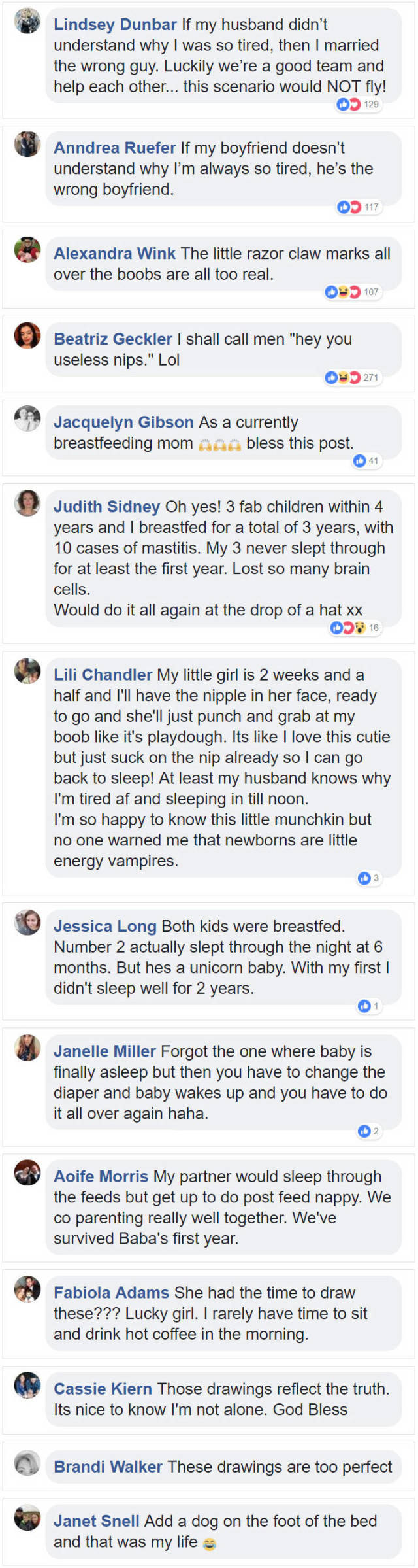 Wife Uses Simple Drawings To Explain To Her Husband Why She Is Always Tired Because Of Their Child