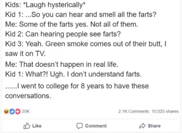 Deaf Kid Did Not Realize That Others Hear Him Fart