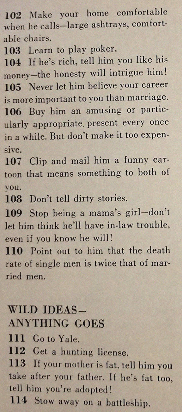 Here Are 129 Ways To Get A Husband, As An Article From 1958 States Them
