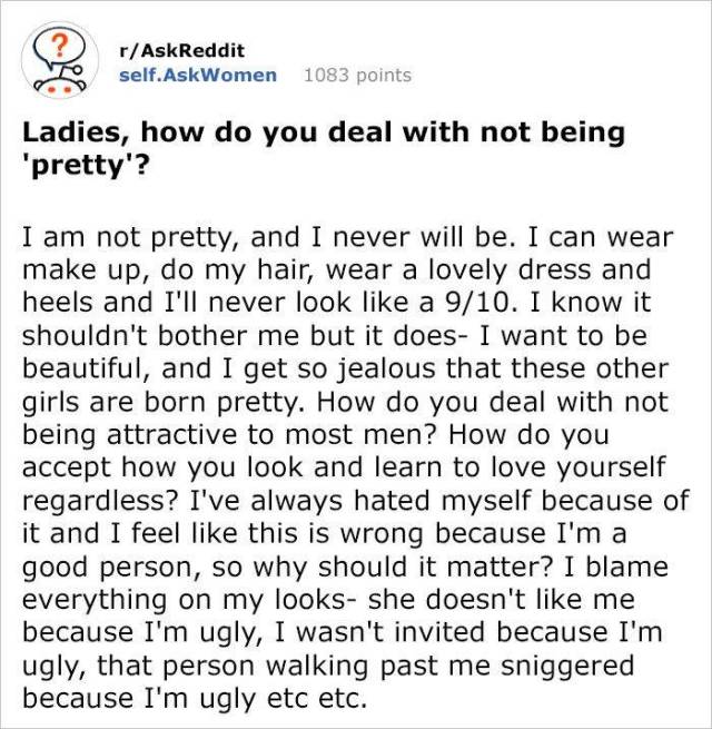 Man Explains Why Being Perfectly Pretty Is Not Really Necessary For Women