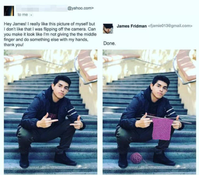Never Ask James Fridman To Photoshop Your Pictures!