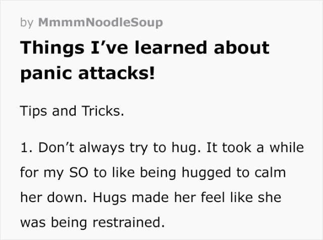 Guy Writes Down A Few Tips And Tricks On How To Deal With Anxiety And Panic Attacks Of Your Loved Ones