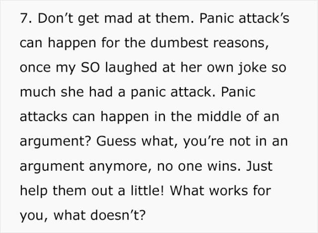 Guy Writes Down A Few Tips And Tricks On How To Deal With Anxiety And Panic Attacks Of Your Loved Ones