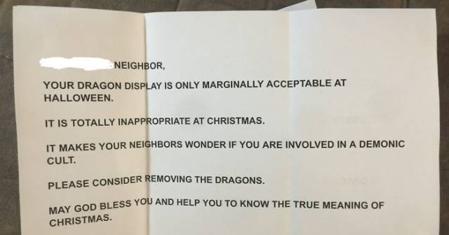 Apparently, Some People Consider Dragon Decorations Inappropriate At Christmas