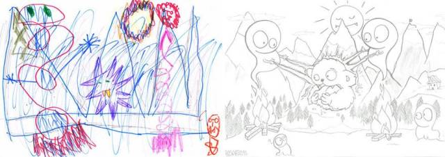 When Artists Add Their Professional Touch To Kids’ Monster Doodles