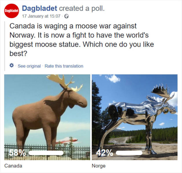 Canada Just Can’t Tolerate Norway Having The Tallest Moose Statue In The World Canada Just Can’t Tolerate Norway Having The Tallest Moose Statue In The World