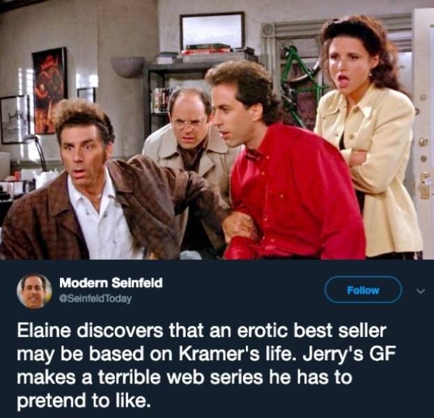 Lots Of One-Tweet-Plots For Modern Seinfeld