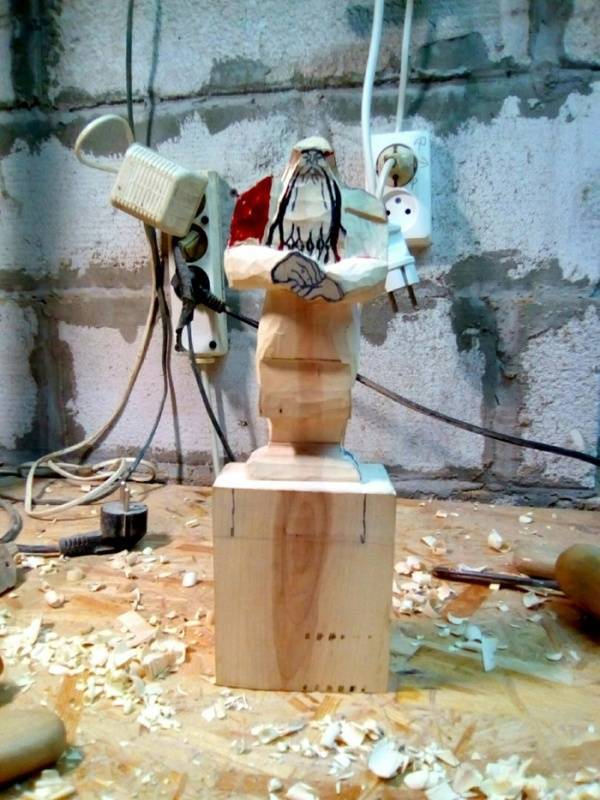 A Magnificent Wooden Dwarf Statue