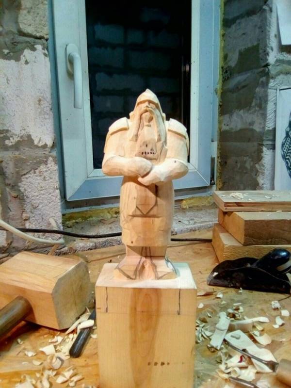 A Magnificent Wooden Dwarf Statue