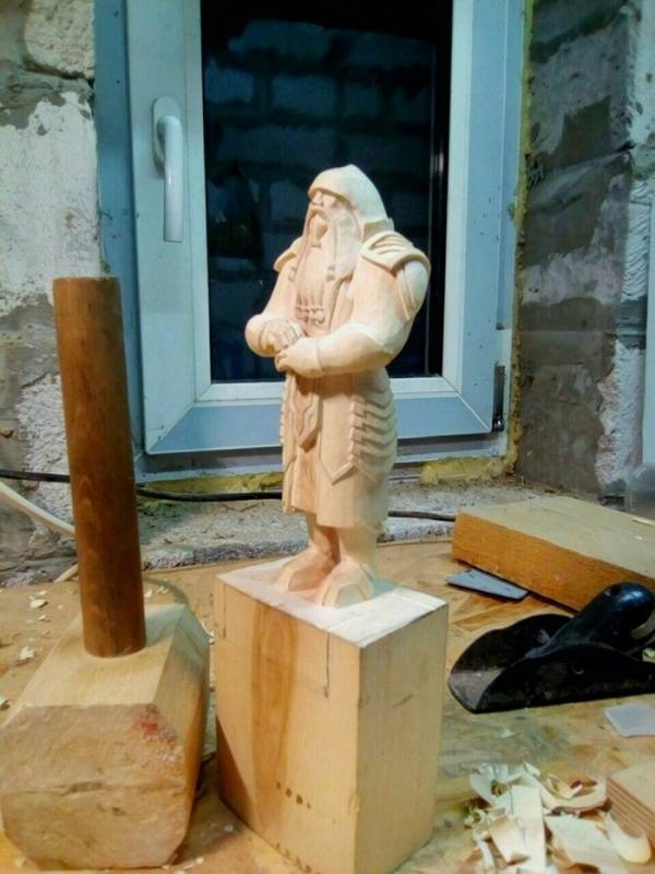 A Magnificent Wooden Dwarf Statue