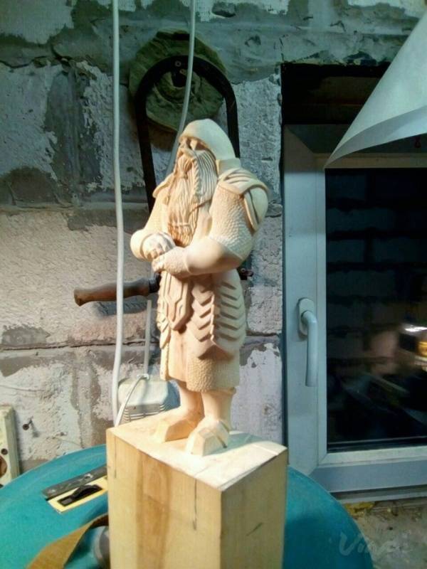 A Magnificent Wooden Dwarf Statue