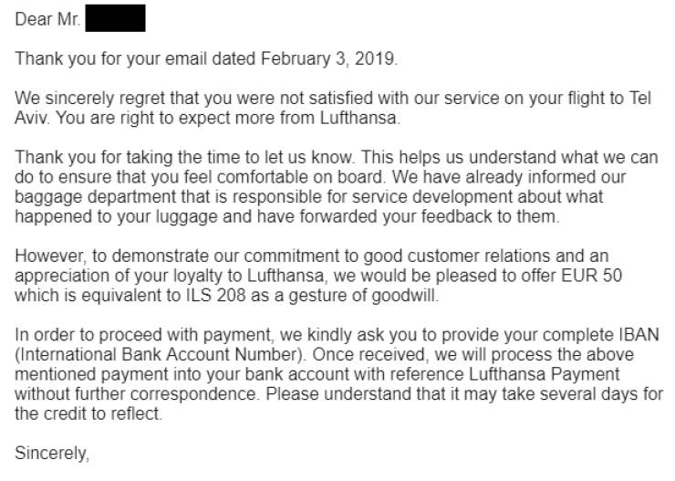 Lufthansa Try To Dismiss Anti-Semitic Complaint By Offer Money