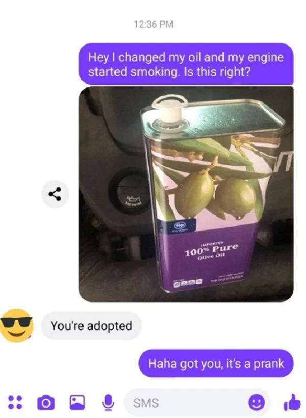 Tell Your Dad You Poured Olive Oil Into Your Car