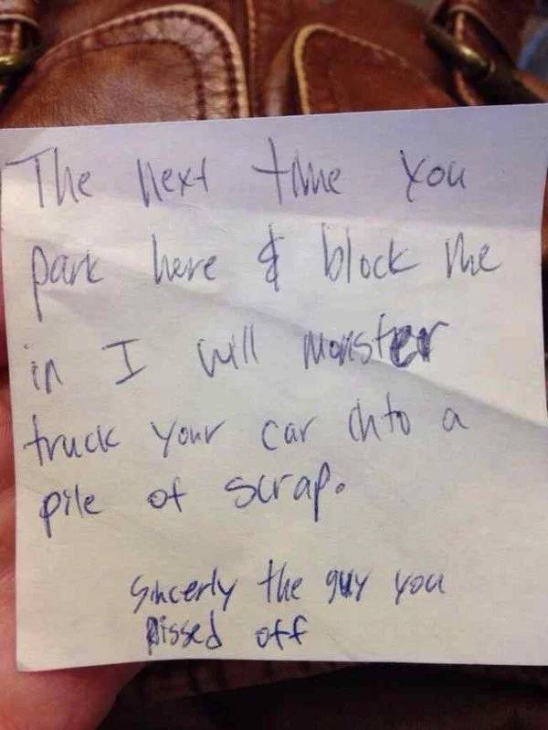 The Most Passive Aggressive Windshield Notes Ever