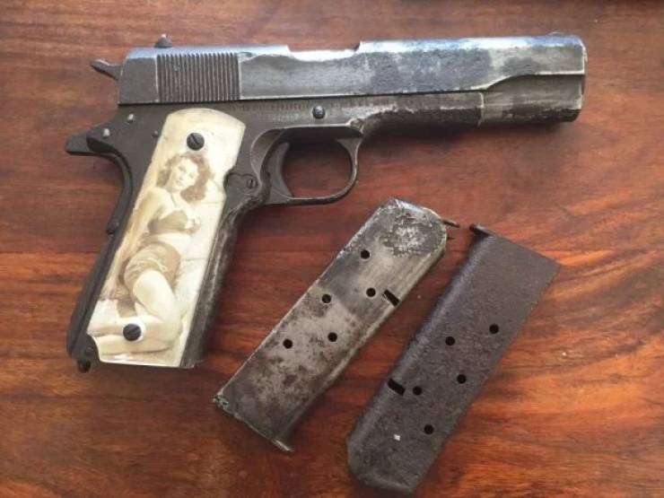 WWII “Sweetheart” Pistols With Grips Made Of Downed Plane Parts