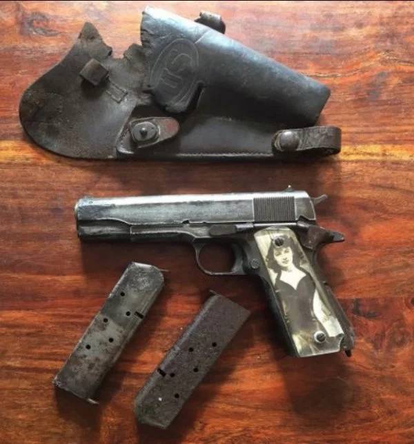 WWII “Sweetheart” Pistols With Grips Made Of Downed Plane Parts