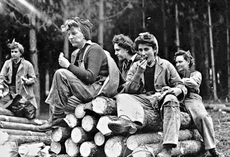 Women Who Worked As Lumberjacks During World War II (13 pics
