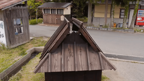 Sprinklers Turn Japanese Village Into A Giant Fountain