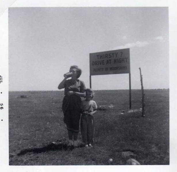 People Were Posing With Signs Before It Was Cool