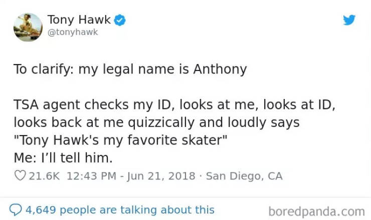 Not Everyone Recognizes Tony Hawk These Days