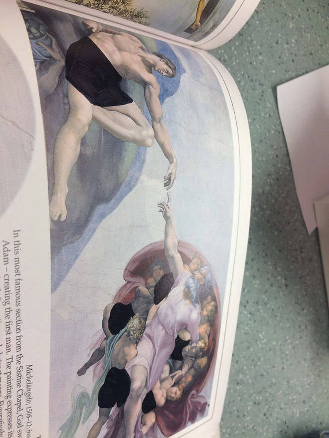 Christian College Students Show How Censored Their Classical Art Books Are
