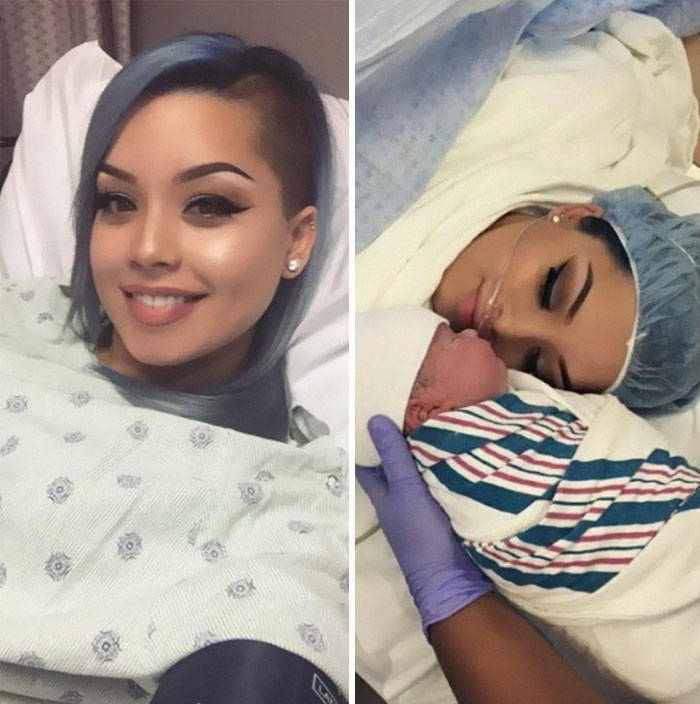 Mothers Are Preparing To Give Birth By Applying Makeup Appropriate For A Night Out