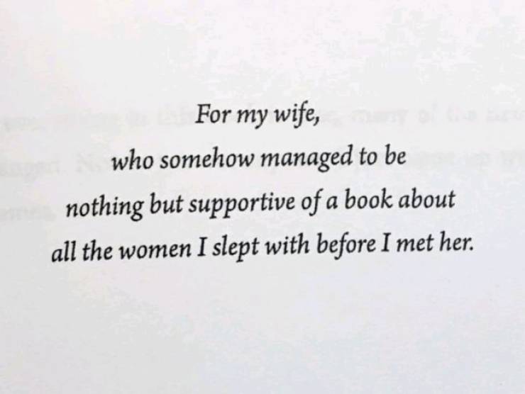 Every Good Book Needs A Good Dedication