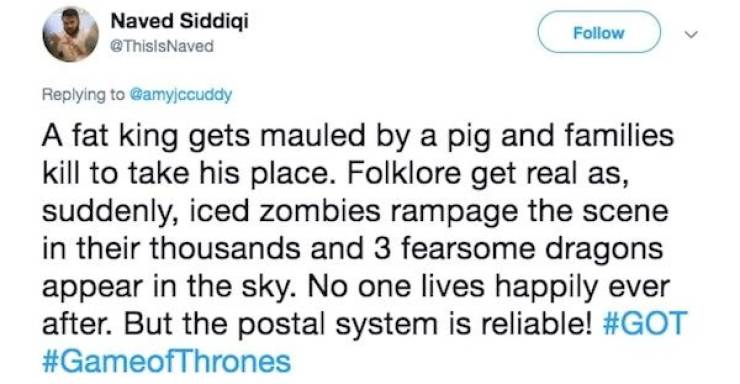 “Game Of Thrones” Explained In One Tweet