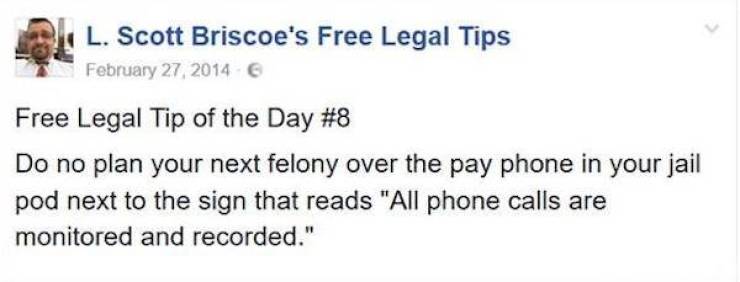 Free Legal Tips Are Not Always Useful