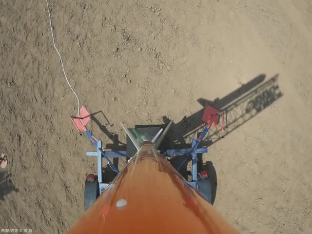 First-Person Perspective Of A Rocket Model Launch