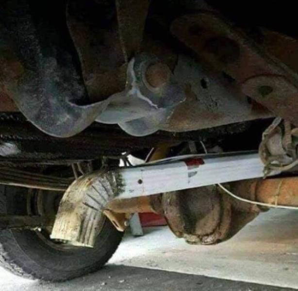 Redneck Fixes Look Weird, But At Least They Do The Job