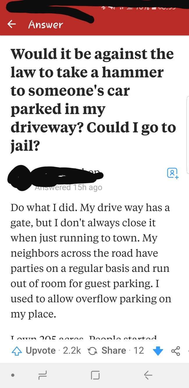 An Unreal-Sounding Story About A Guy And His Rude Neighbors