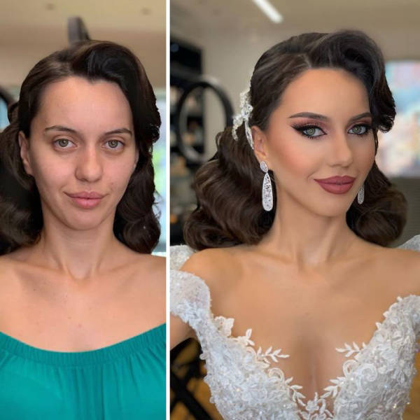 Brides Before And After Their Wedding Makeup