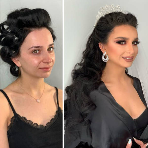 Brides Before And After Their Wedding Makeup