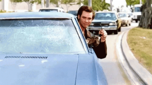 ace ventura driving gifs carrey jim license driver tests nightmares window windshield head tenor worse having monday than drivers then