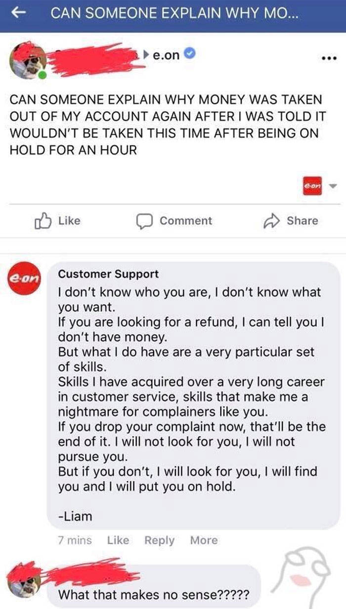 He’s Not Really Representing Customer Support…
