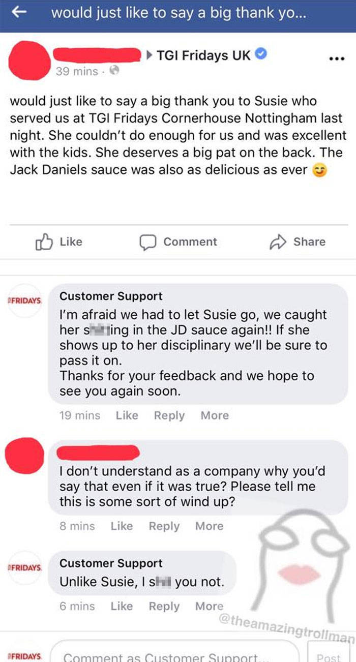 He’s Not Really Representing Customer Support…