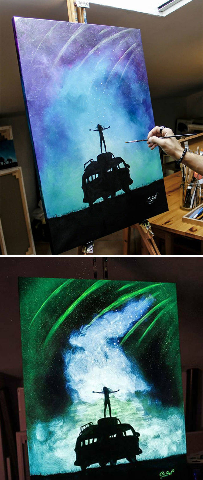 Turn Off The Lights And You Will See The Real Beauty Of These Paintings
