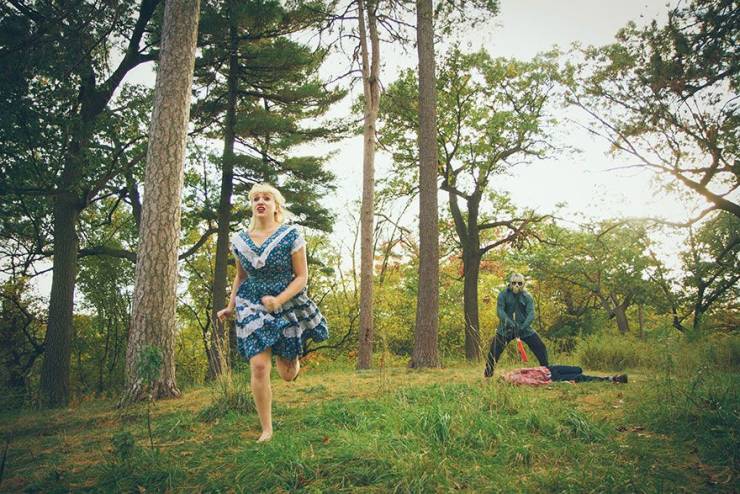 Couple Decided To Have A “Friday The 13th”-Themed Engagement Photoshoot