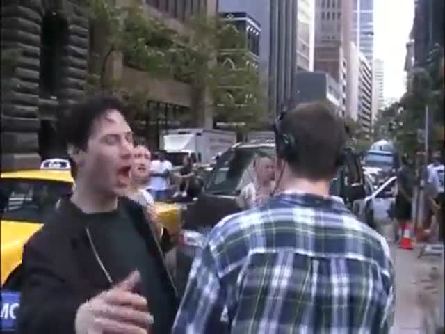 Keanu Reeves On The Set Of “The Matrix”