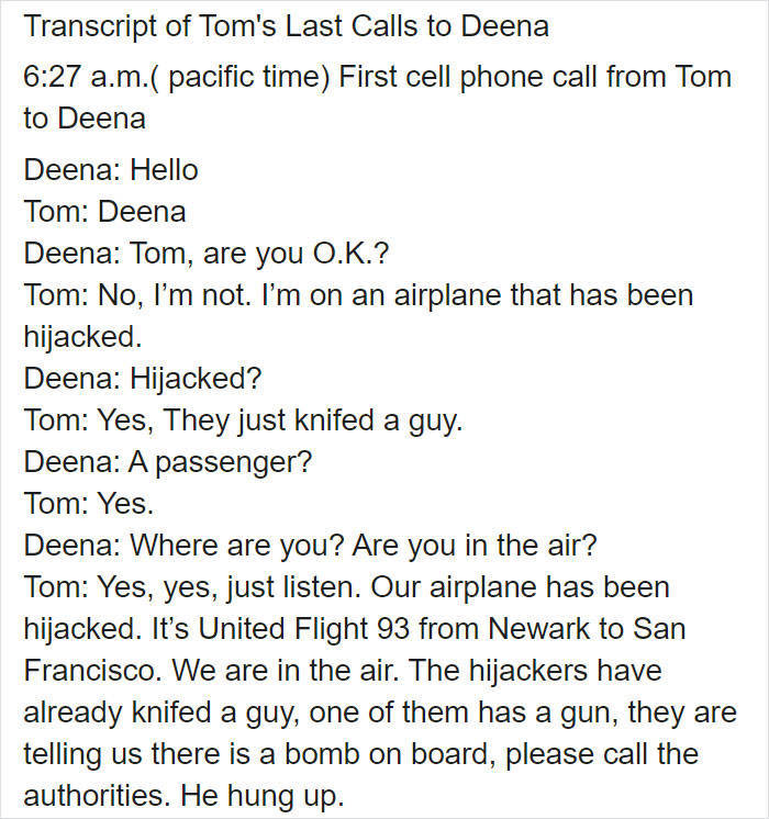Final Words From One Of 9/11 Plane Passengers