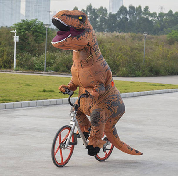 All You Need Is An Inflatable T-Rex Costume