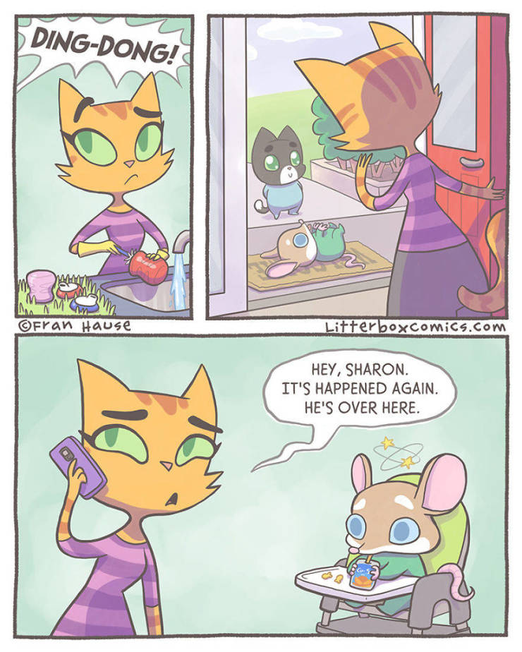 Mom Creates Comics About Her Life With Two Sons As Cats