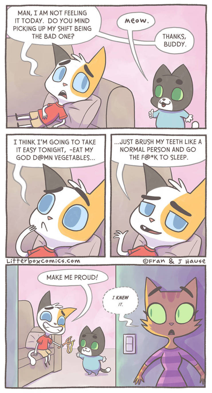 Mom Creates Comics About Her Life With Two Sons As Cats