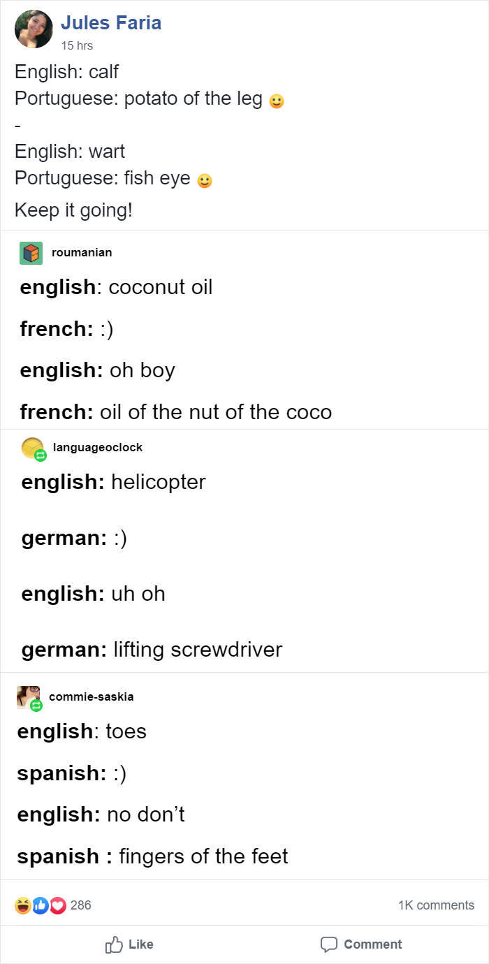 If All The Languages Were Translated Literally