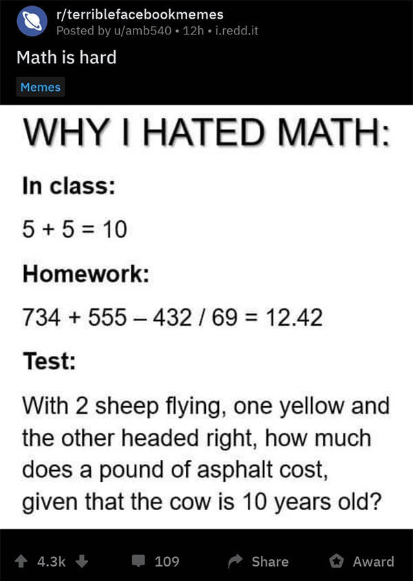 Who Needs Math In First World, Right?